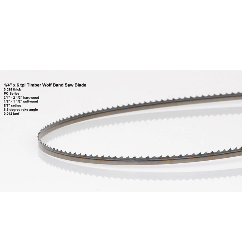 Bandsaw Blade - 131-1/2" x 1/4" x .025" x 6 TPI - Positive Claw